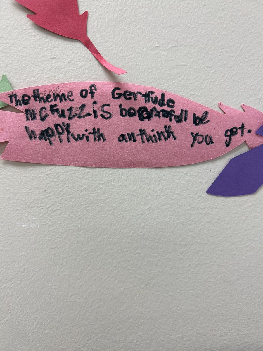 MrsNPerez's tweet photo. Day one of #ReadAcrossAmerica week on Monday: we read Gertrude McFuzz and talked about the theme of the story! Then, we made our own grade level Gertrude! #PISDLAChat https://t.co/JhYOu5AJPv