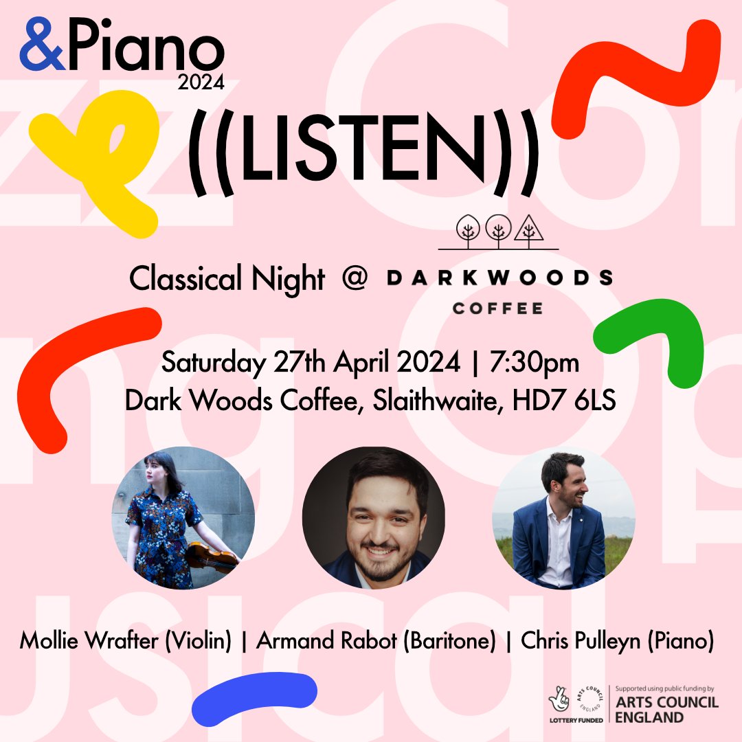 📢First event drop! &Piano returns to @DarkWoodsCoffee on Sat April 27th for another ((LISTEN)) night! Experience a melange of musical moods in the rustic surroundings of Dark Woods HQ, featuring @MollieViolin, singer @ArmandRabot & @kurisup on keys! 🎶 buytickets.at/andpiano/11750…