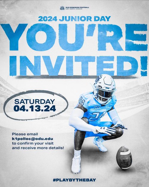 Thank you at <a href="/ODUFootball/">ODU Football</a> and <a href="/CoachKodyCook19/">Kody Cook</a> for the invite to your junior day.