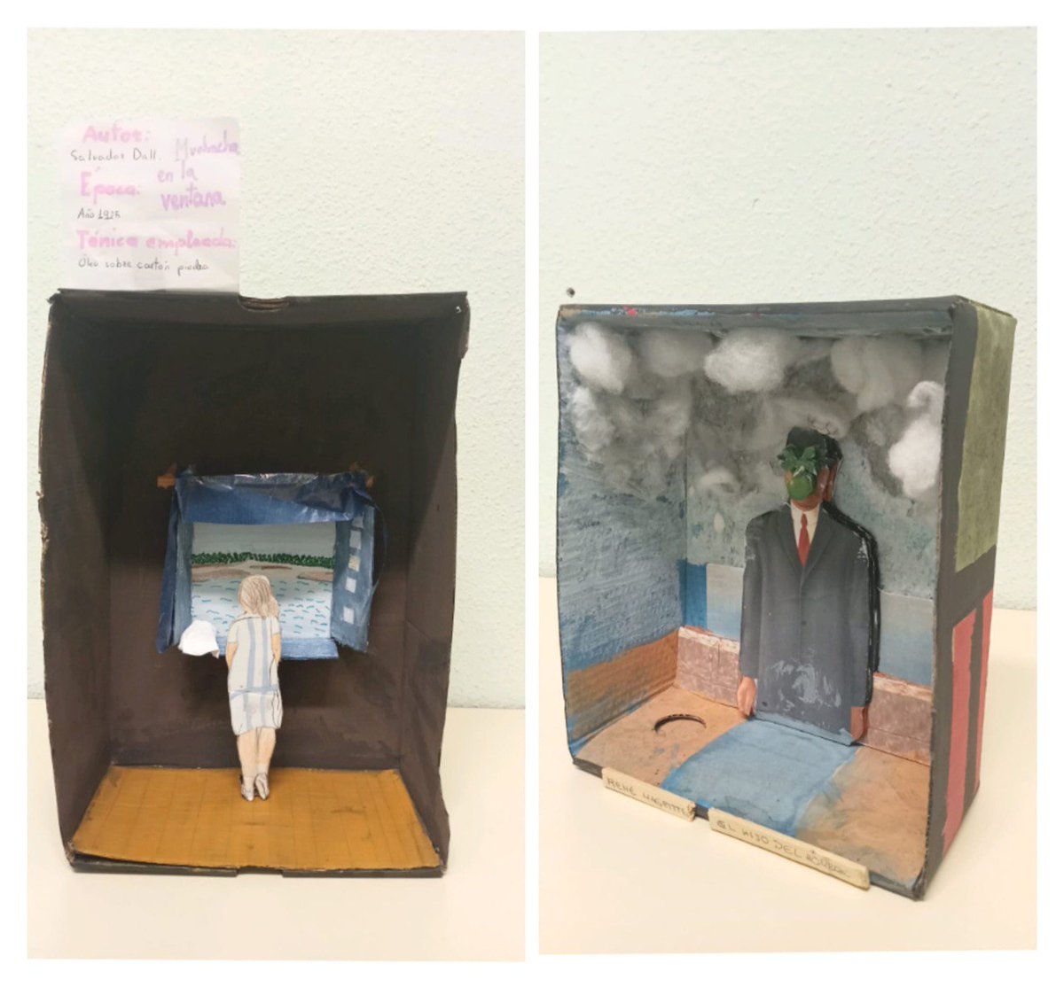 IColegiales's tweet photo. El alumnado de 1º de ESO de Educación Plástica y visual ha recreado en 3D cuadros que está estudiando en clase. Muy pronto podremos ver estas obras de Arte en la Semana Cultural. https://t.co/StrCfd8mnG