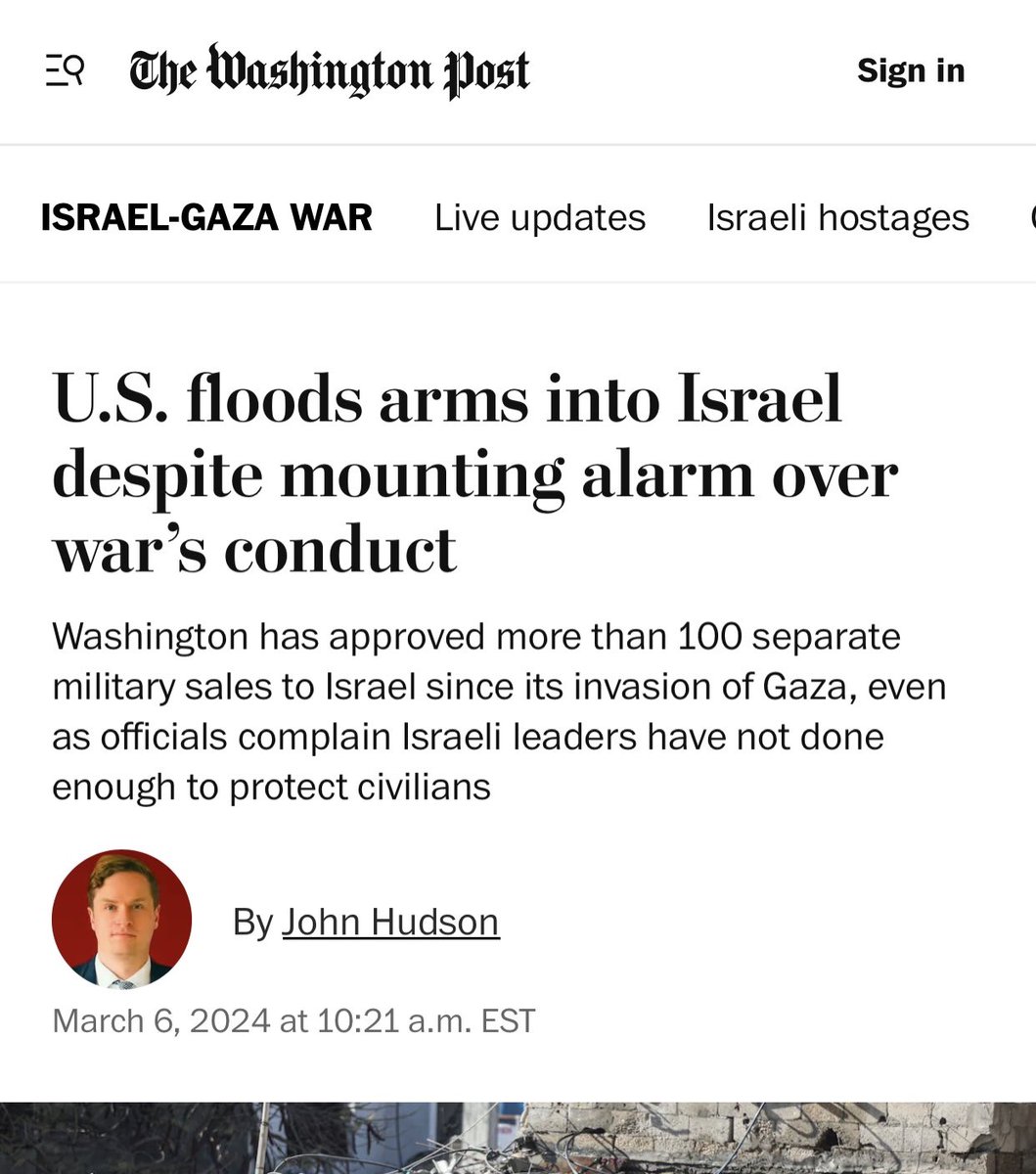 AssalRad's tweet photo. While the Biden admin has been publicly talking about aid for Gaza, it has “quietly” delivered more than 100 separate military sales to Israel in the last 5 months, to avoid scrutiny and shield Israel from US human rights laws.

This is reality                       This is PR https://t.co/mXT9vsolYu