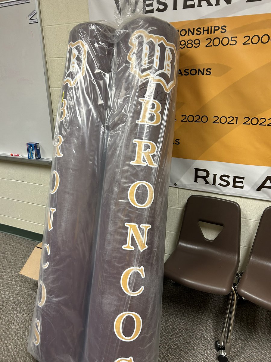 CoachNOsborne's tweet photo. Shoutout to the @Western12thman for the new goals post pads and pylons!! They will go great with the new turf!! Best boosters around!! #RiseAsOne #BrownCountyBuilt https://t.co/mqJEGgvsEd