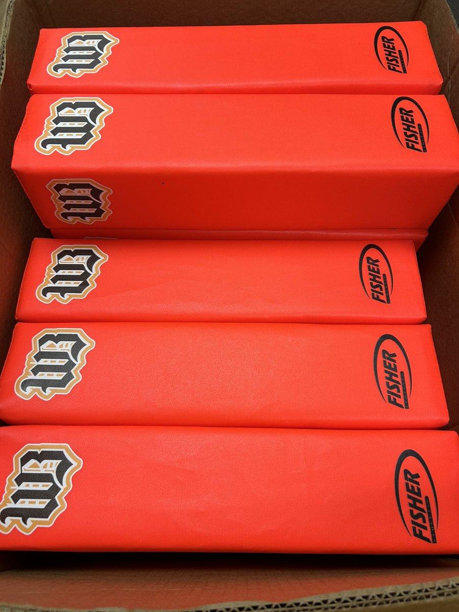 CoachNOsborne's tweet photo. Shoutout to the @Western12thman for the new goals post pads and pylons!! They will go great with the new turf!! Best boosters around!! #RiseAsOne #BrownCountyBuilt https://t.co/mqJEGgvsEd