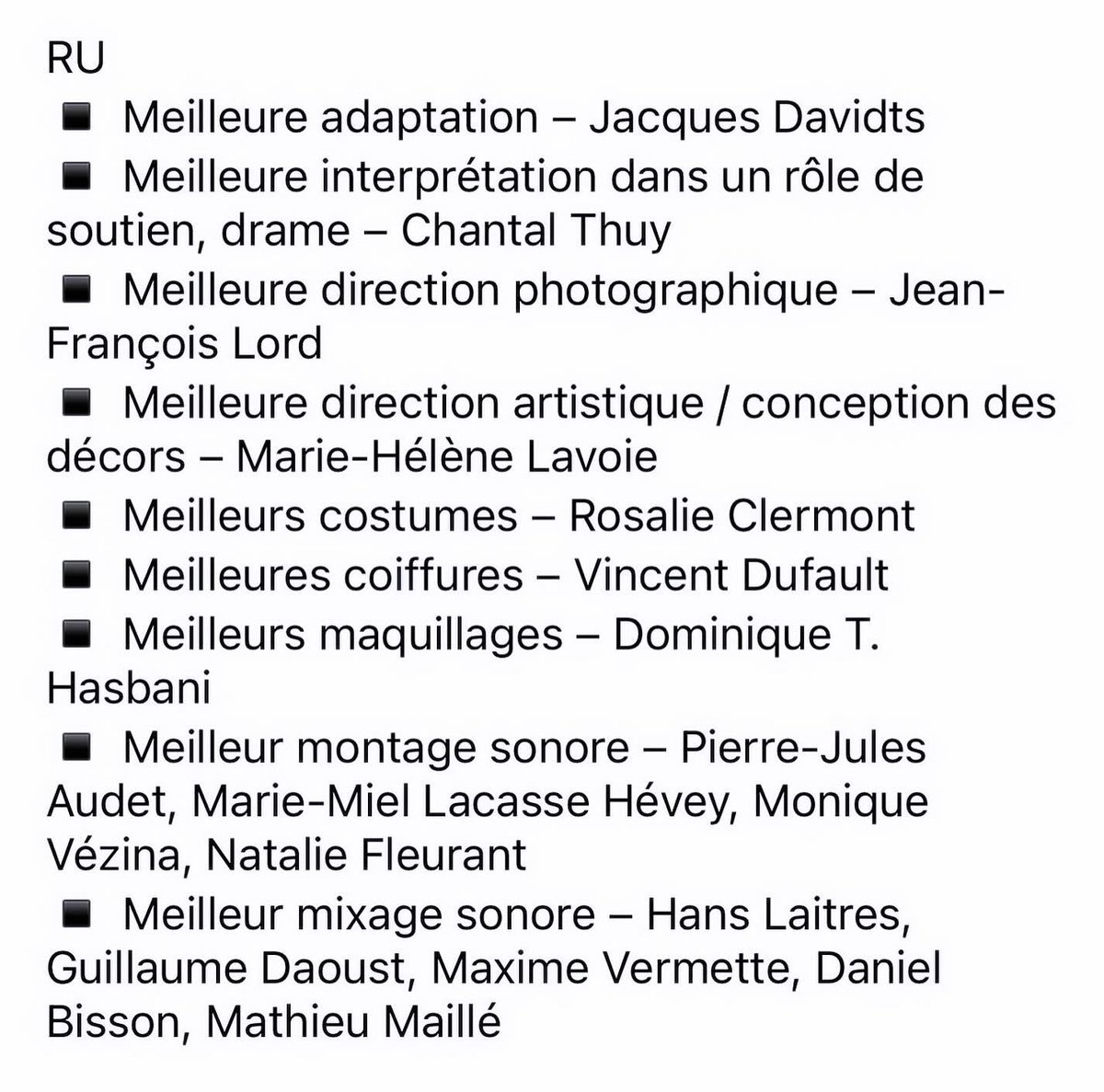 Woww Thanks so much for the best supporting nomination @TheCdnAcademy ❤️ Merci pour la nomination et félicitations à toute l’équipe de #RU!! @ImminaFilms #amalgafilms #prixecranscanadiens #canadianscreenawards