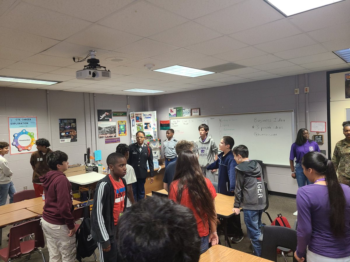 @HumbleHSJROTC (@humblehsjrotc) on Twitter photo Big kudos to our Cadets as they visit the CTE wheel at Humble Middle School! THANKS Mr. Goode for having us and the following cadets:
Destaney Freeman
Aleia Hobson
De'von Heard
Reagan George
Daniel Hayday
<a href="/HumbleISD_CTE/">Humble ISD CTE</a>
<a href="/HumbleISD/">Humble ISD</a>
<a href="/HumbleISD_HHS/">Humble High School</a> Big kudos to our Cadets as they visit the CTE wheel at Humble Middle School! THANKS Mr. Goode for having us and the following cadets:
Destaney Freeman
Aleia Hobson
De'von Heard
Reagan George
Daniel Hayday
<a href="/HumbleISD_CTE/">Humble ISD CTE</a>
<a href="/HumbleISD/">Humble ISD</a>
<a href="/HumbleISD_HHS/">Humble High School</a>