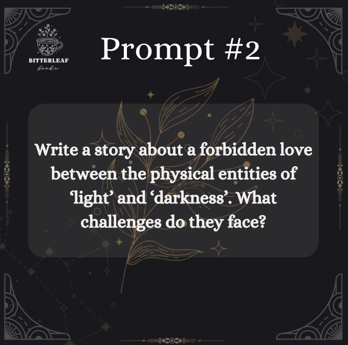 BitterleafBooks's tweet photo. Do you want to submit your work to our second anthology? Are you struggling to come up with a story plan? We hope these spark some ideas… 👀✨

#indiepress #fantasy #fantasypublishing #lightanddark #booktwt https://t.co/a8kkbF6en4