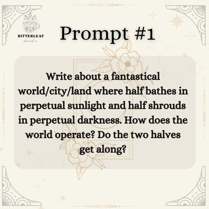 BitterleafBooks's tweet photo. Do you want to submit your work to our second anthology? Are you struggling to come up with a story plan? We hope these spark some ideas… 👀✨

#indiepress #fantasy #fantasypublishing #lightanddark #booktwt https://t.co/a8kkbF6en4