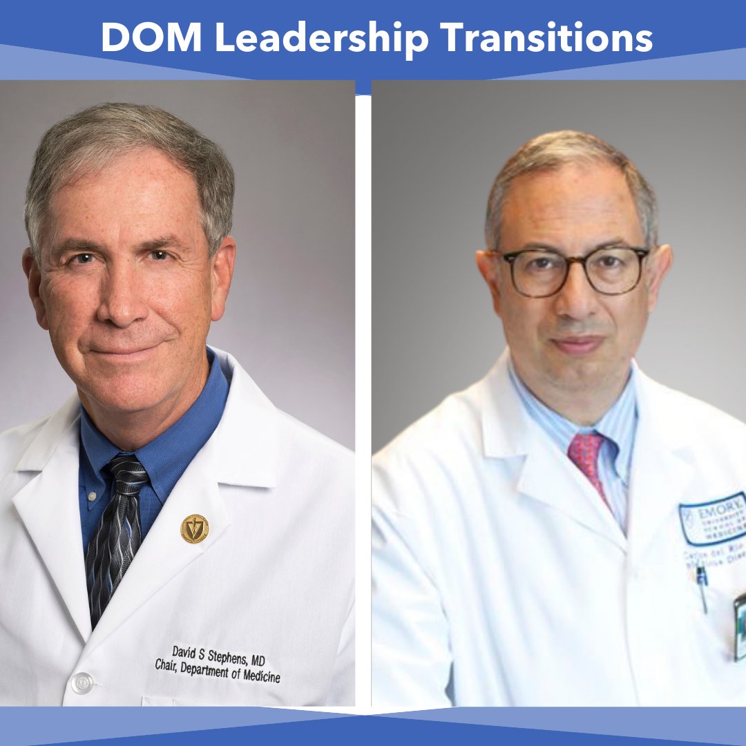 📰LEADERSHIP NEWS! On 9/1, @CarlosdelRio7 will begin his tenure as the new Chair of the DOM. We're SO excited to welcome Dr. del Rio & we sincerely appreciate Dr. Stephens for his exemplary contributions to the DOM after 11 years of service as our chair. 🔗bit.ly/3T3Yxcw