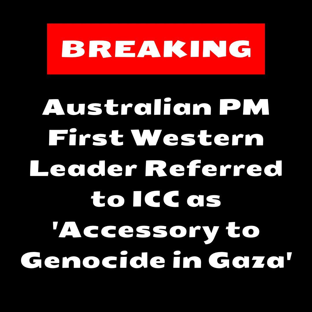 🚨BREAKING🚨

On Monday Australian Prime Minister, Anthony Albanese became the first to be referred by a team of 100 Australian Lawyers to the International Criminal Court for being an 'accessory to genocide.'

#C2ANOW🇵🇸 #ICC #genocideenabler #justiceforpalestine