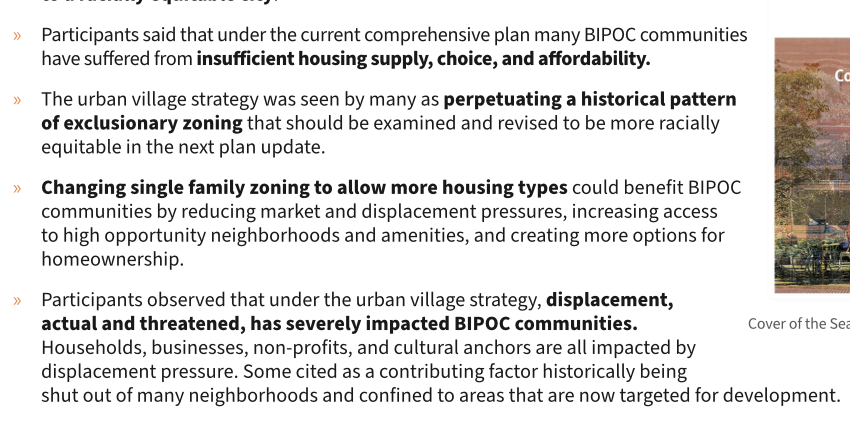 hphippsk's tweet photo. This is from OPCD's 2021 community engagement summary. It's offensive to do this engagement, and then do the exact opposite in the draft plan. Urban villages stayed, no major changes to exclusionary zoning, and no targeted upzoning in rich neighborhoods like Magnolia, Seward Park https://t.co/K286fiNxAt