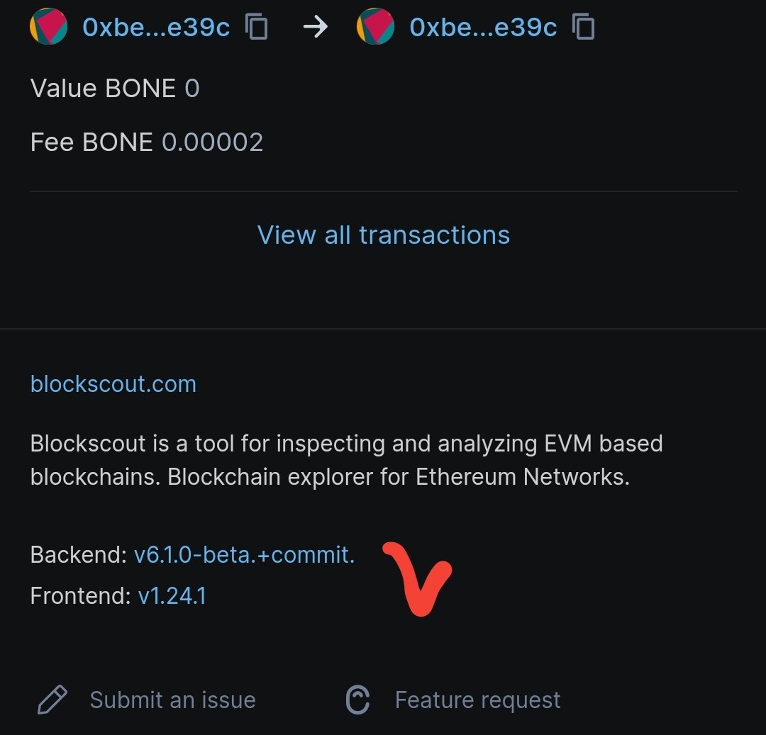 MemesNoWords's tweet photo. 🔥
#Shibariumscan.io(Mainnet) Is updated to version -6.2.2
Wait for good announcement 🙂

#Shibarium #shib #bone #leash #SHIBARMY #crypto #btc #eth https://t.co/fRfJM5UrLd