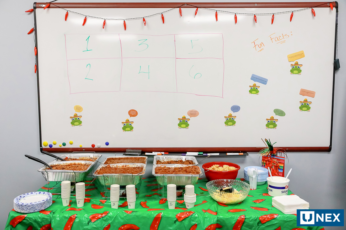 UNEX's tweet photo. Our office team held the 8th Annual UNEX Chili Cook-Off last week on Leap Day. We had a three-way tie for First Place - Heather Nelson, Brian C. Neuwirth, and Carla Hart. The winners will share the giant chili trophy.
#UNEX #TeamUNEX #ChiliCookOff24
https://t.co/fZ0Kbxc7KN https://t.co/D5jjT2TuHA
