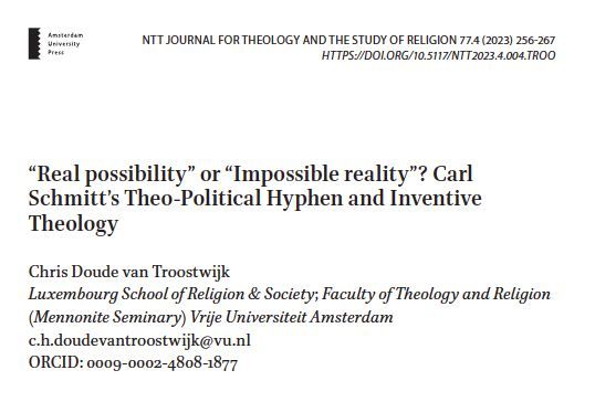 In the third article of our issue on Rhetoric and Political Theology, guest editor Chris Doude van Troostwijk invites us to consider the hyphen in "theo-political." Read it here: buff.ly/3HXHGD9
