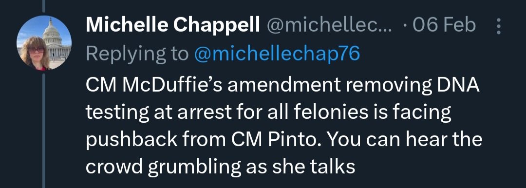 PatriciaEguino's tweet image. Guess who voted for DNA collection not once but twice? And the first time she voted for DNA collection upon ARREST?

My political opponent and current Independent incumbent on the DC council did. She&apos;s also voted for the creation of drug-free zones.

#DCision24 #SecureDC
