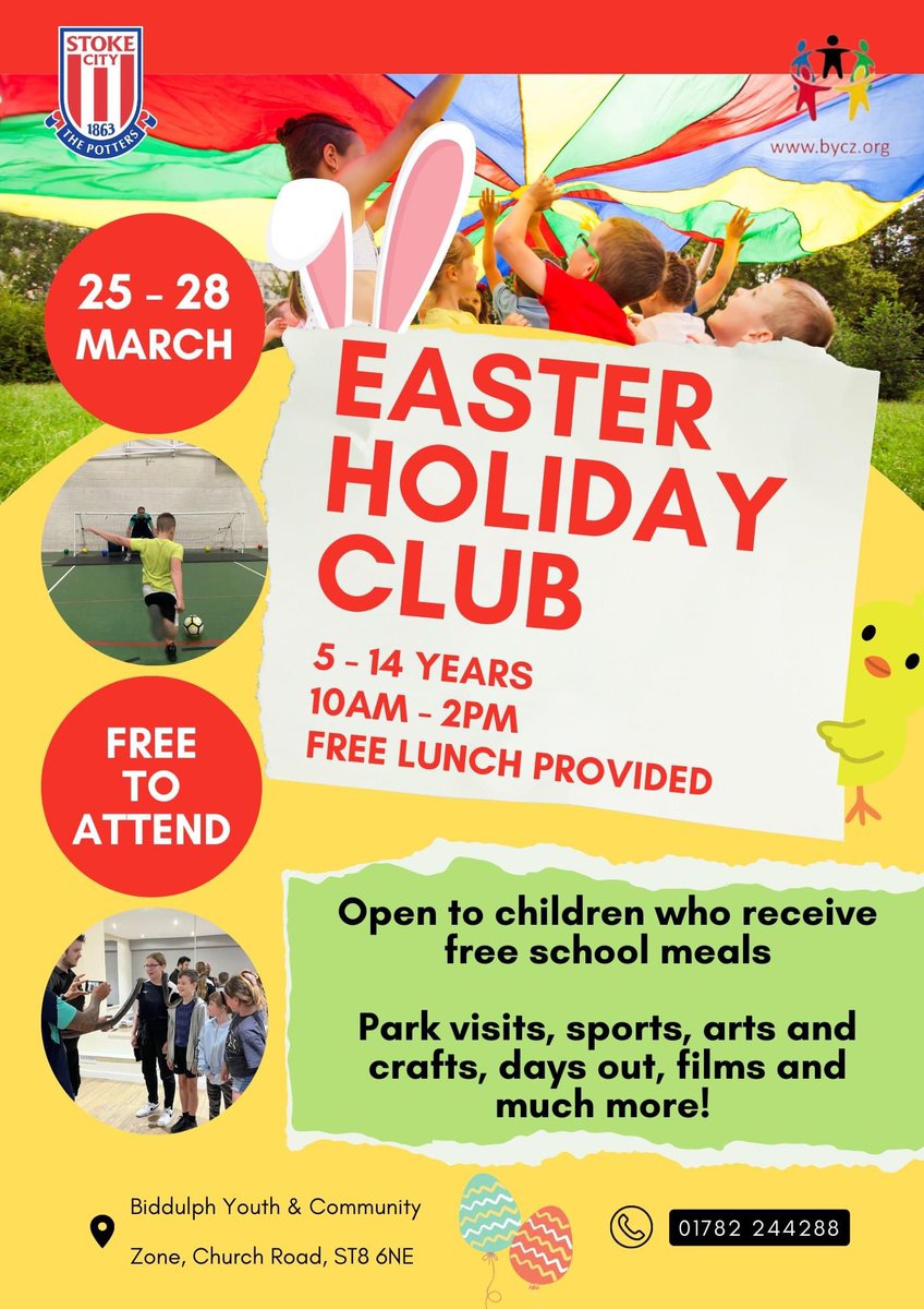 Are you ready for the Easter Holiday Activities. Come along and take part. If you receive free school meals contact us with Your HAF code and come along @JamesBatemanJHS @Woodhouse_Acad @scfc_community @StaffMoorlandDC