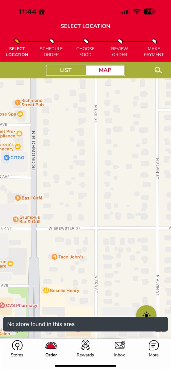 Wow. <a href="/tacojohns/">Taco John's</a> app can’t find the store that’s being displayed right on the map inside the app. Guess I’ll order the old fashioned way, at the drive thru speaker.