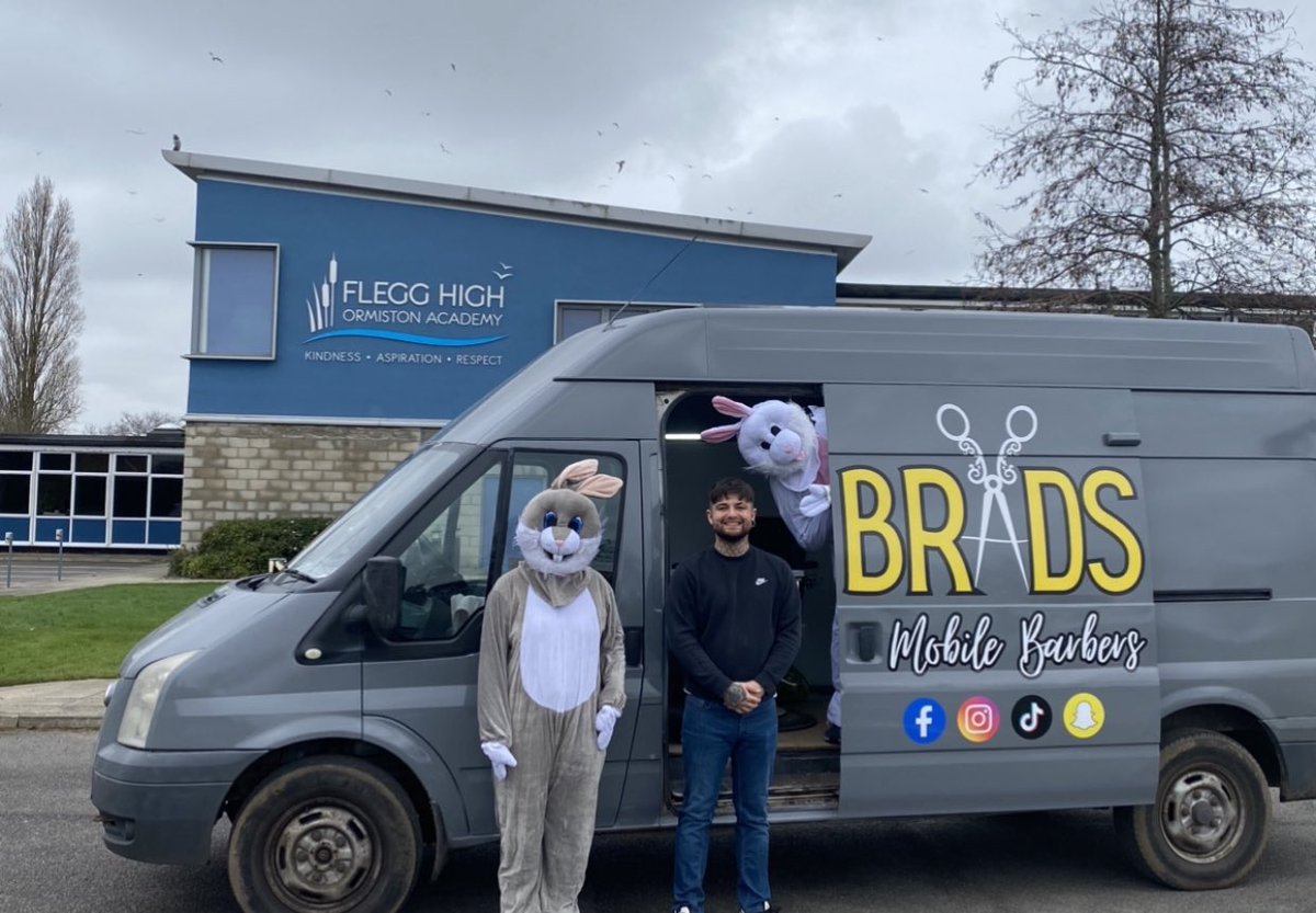 FleggHighOA's tweet photo. The Event Team are excited to announce some new additions to the Easter Fayre:
Brads Mobile Barbers offering hair cuts all day 
Norfolk ‘n’ Good - Mobile bar serving slush puppies
A pop up Minors &amp; Brady Estate Agents https://t.co/RNbvTmAYv4