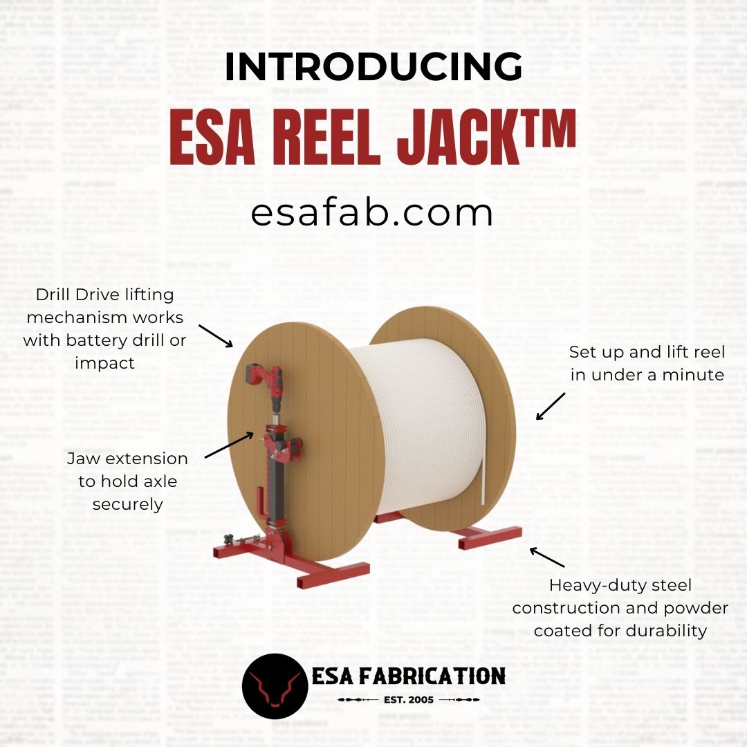 ESA Fabrication on X: ESA Reel Jacks make quick work of setting up cable  reels for a pull. These foldable, easy to handle reel jacks are safer and  much more efficient than