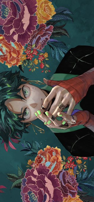 「flower green nails」 illustration images(Latest)