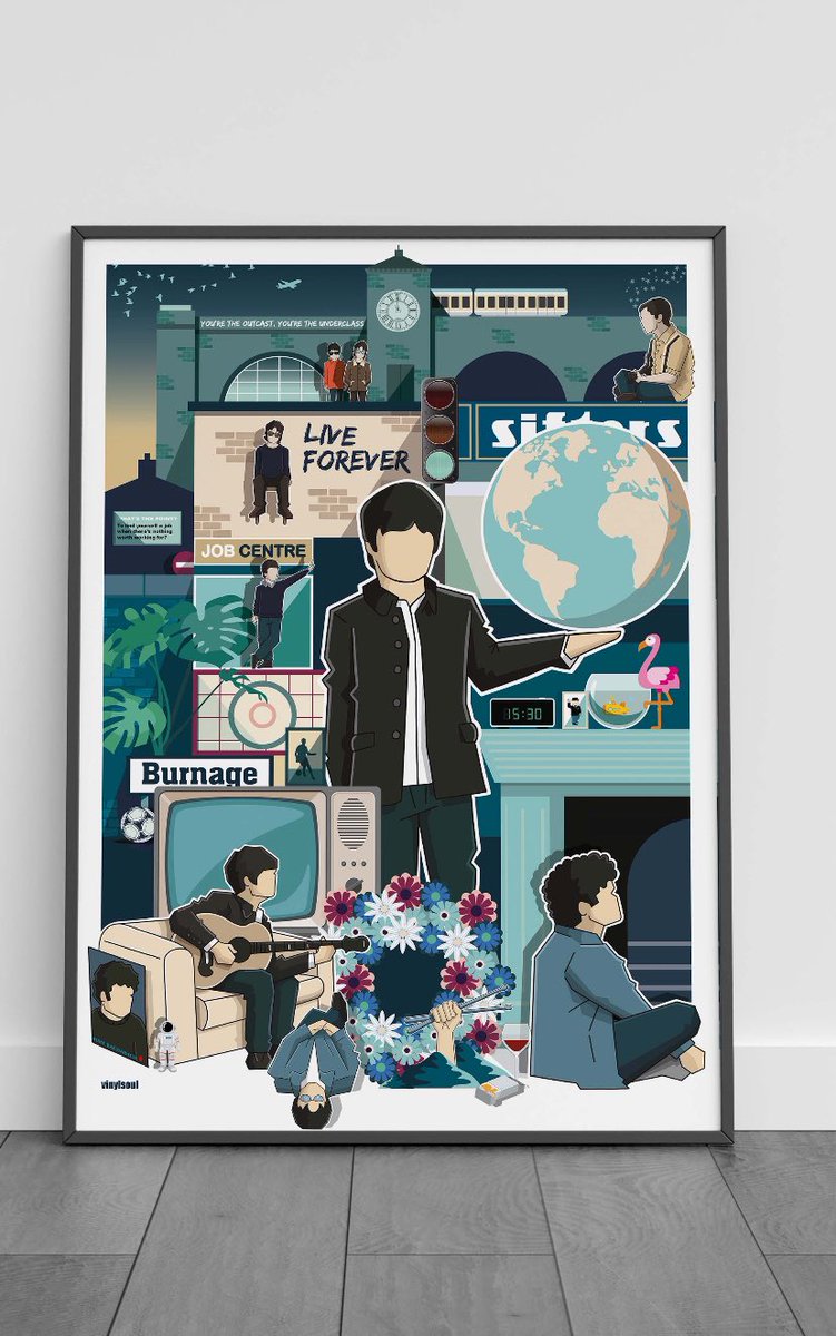 Celebrating that iconic album at 30…. EXTRA OPTION AVAILABLE.. as well as the A2 posters, there is now A2 framed option available on my site, limited edition as ever. Each will be numbered and signed. 42cm x 59cm. #oasis #definitelymaybe #noelgallagher #liamgallagher