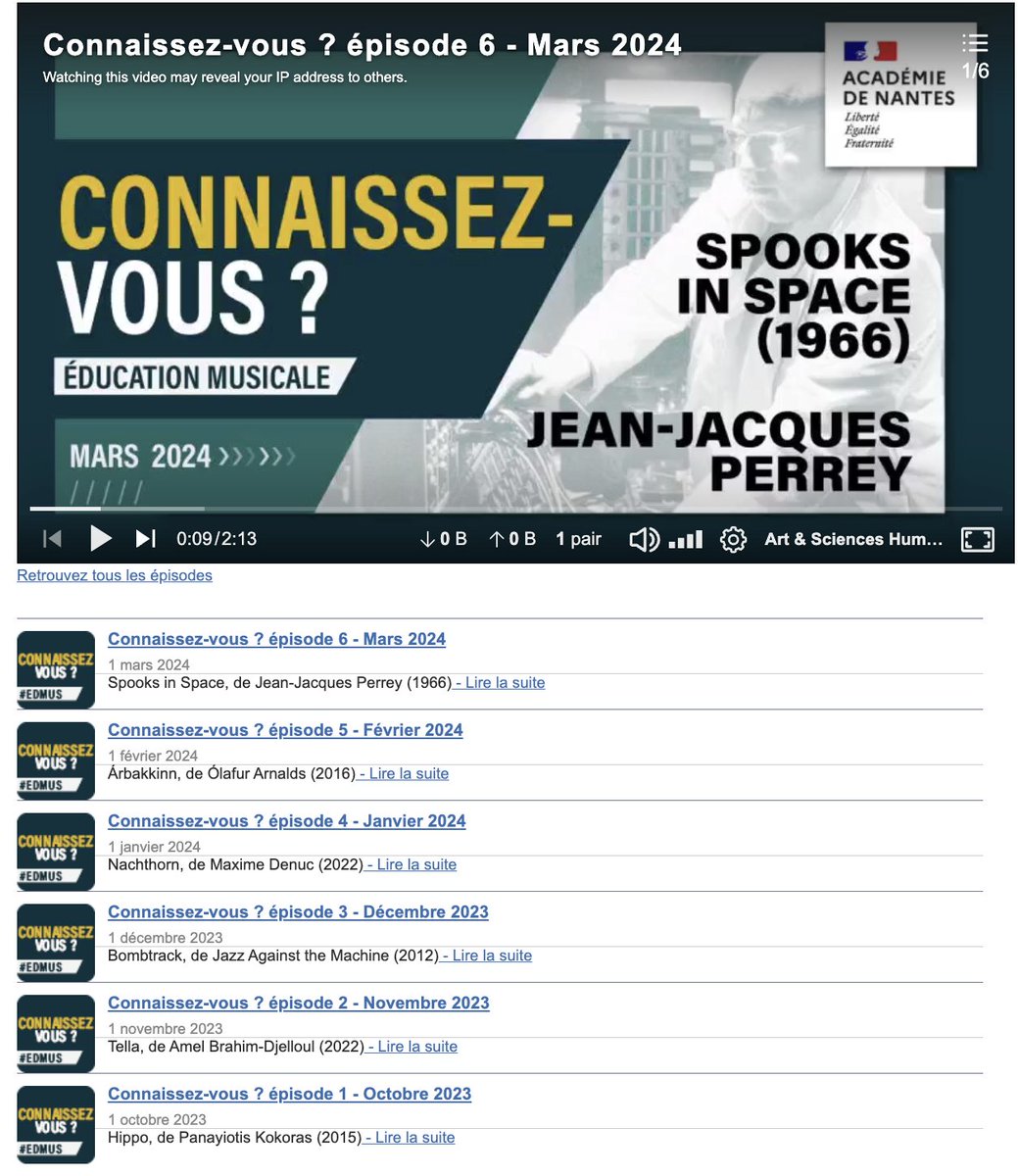 🎧"Connaissez-vous ?" par les enseignants d'éducation musicale du Groupe de Travail sur les Programmes <a href="/acnantes/">Académie de Nantes</a> : une série de courtes vidéos pour découvrir une oeuvre musicale surprenante
🗓️Ce mois-ci : "Spook in space" de Jean-Jacques Perrey

➡️ pedagogie.ac-nantes.fr/education-musi…

#edmus