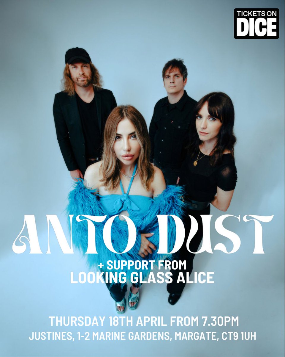 looking glass alice (@thebandalice) on Twitter photo Margate bound next month with the lovely <a href="/antodust/">A N T O D U S T</a> !! 18th APRIL at the fantastic Justine's!!!
tix here ⏬⏬⏬
link.dice.fm/Fd6f87c80005 Margate bound next month with the lovely <a href="/antodust/">A N T O D U S T</a> !! 18th APRIL at the fantastic Justine's!!!
tix here ⏬⏬⏬
link.dice.fm/Fd6f87c80005