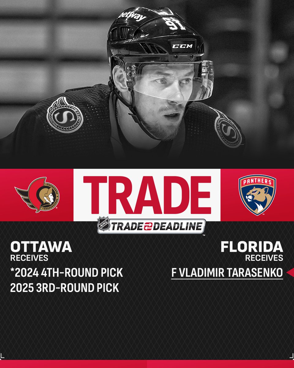 NHL's tweet photo. See you in South Florida, Vladimir Tarasenko! 🌴

The #NHLTradeDeadline is Friday at 3p ET. https://t.co/dd1ZKUmNrg