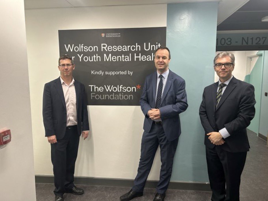 Interesting morning <a href="/unibirmingham/">Uni of Birmingham</a> at launch of Wolfson Research Centre for Youth Mental Health brilliantly led by @matthewrbroome 

Important and fascinating research - with direct practical application ranging from schools to conflict zones.