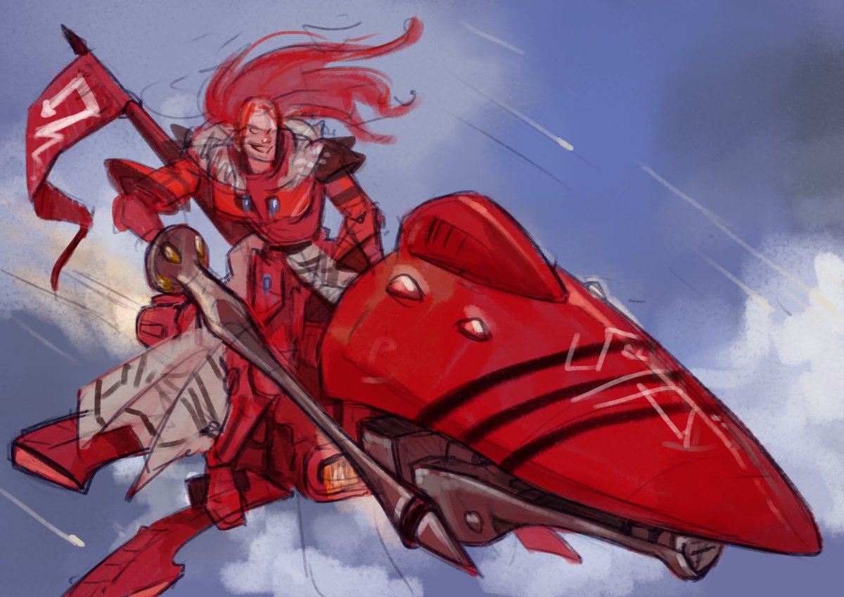 virlandil's tweet photo. New commission on the way! 😎
#wh40k #aeldari #shiningspear #jetbike #charging #sketch #commission #WIP https://t.co/HRR5VnGYrO