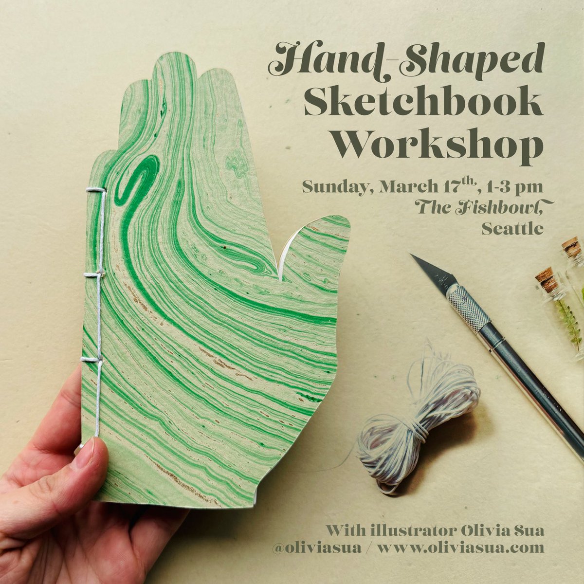 Hand-Shaped Sketchbook Workout March 17th, 1-3pm at The Fishbowl Activity is $20, supplies included! thefishbowlseattle.com/shop/p/62y2twj… #seattle #seattleevents