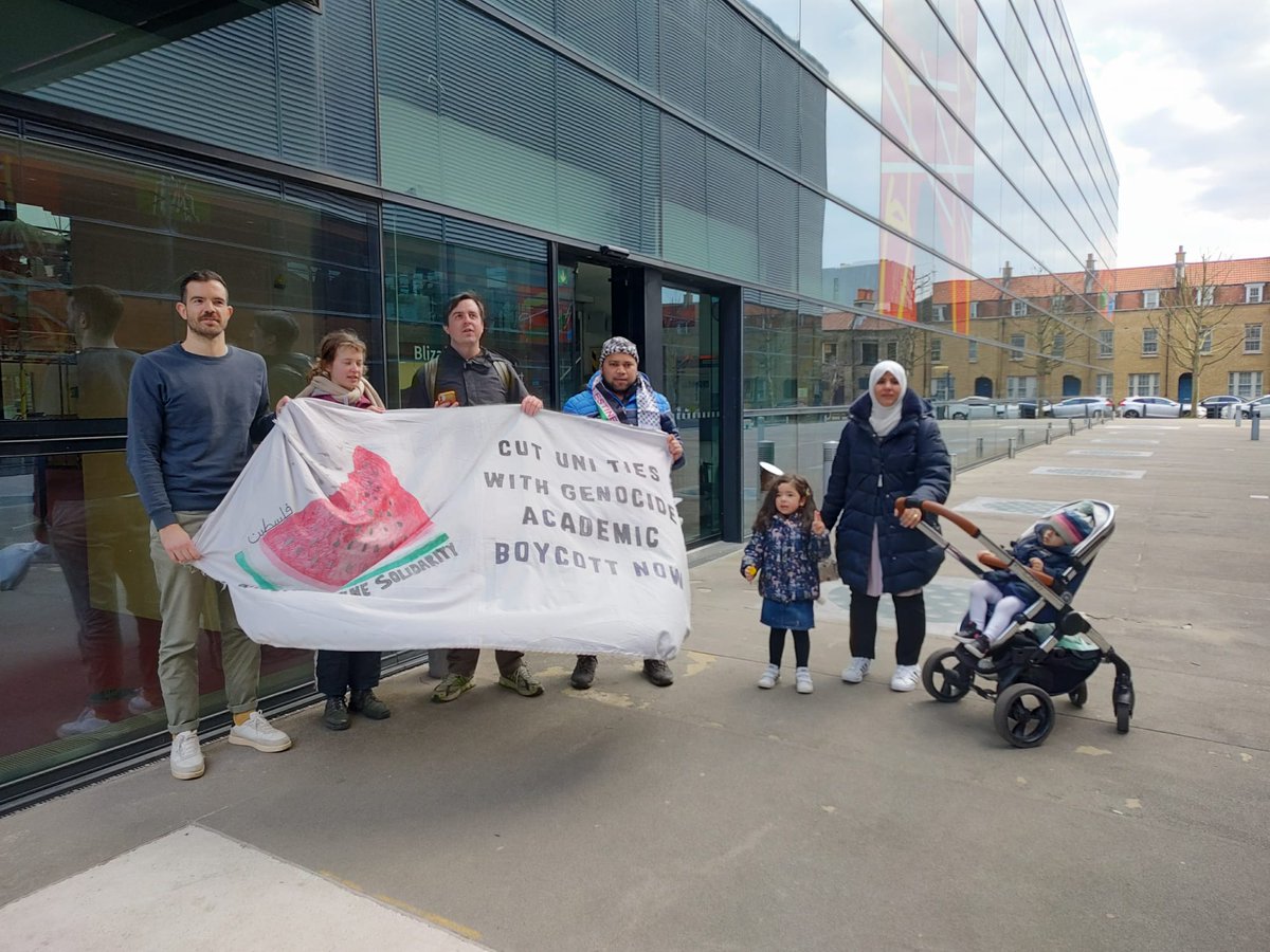 Colleagues at QMUL managed to stop the universities minister, who gratuitously attacked academics expressing  criticism of Israel's genocide, from speaking at the Blizzard Institute.

It cannot be business as usual for those that enable genocide
