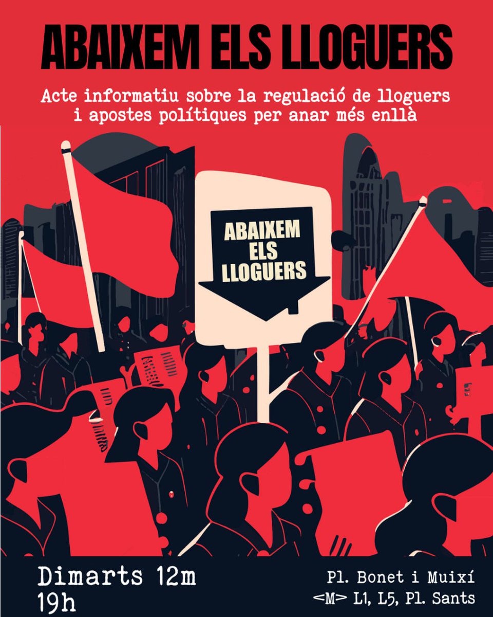 Hem tornat a regular els lloguers. Però no n'hi ha prou.

12 de març. 19h. Tenim un pla i et necessitem. 🧡

#AbaixemElsLloguers