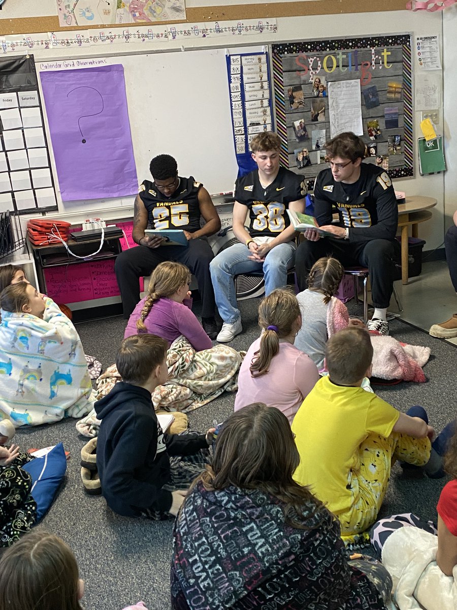 “To learn to read is to light a fire; every syllable that is spelled out is a spark.” ― Victor Hugo Honored to have the chance to read to with students at McDonald Elementary and Lena Whitmore schools. #GoVandals