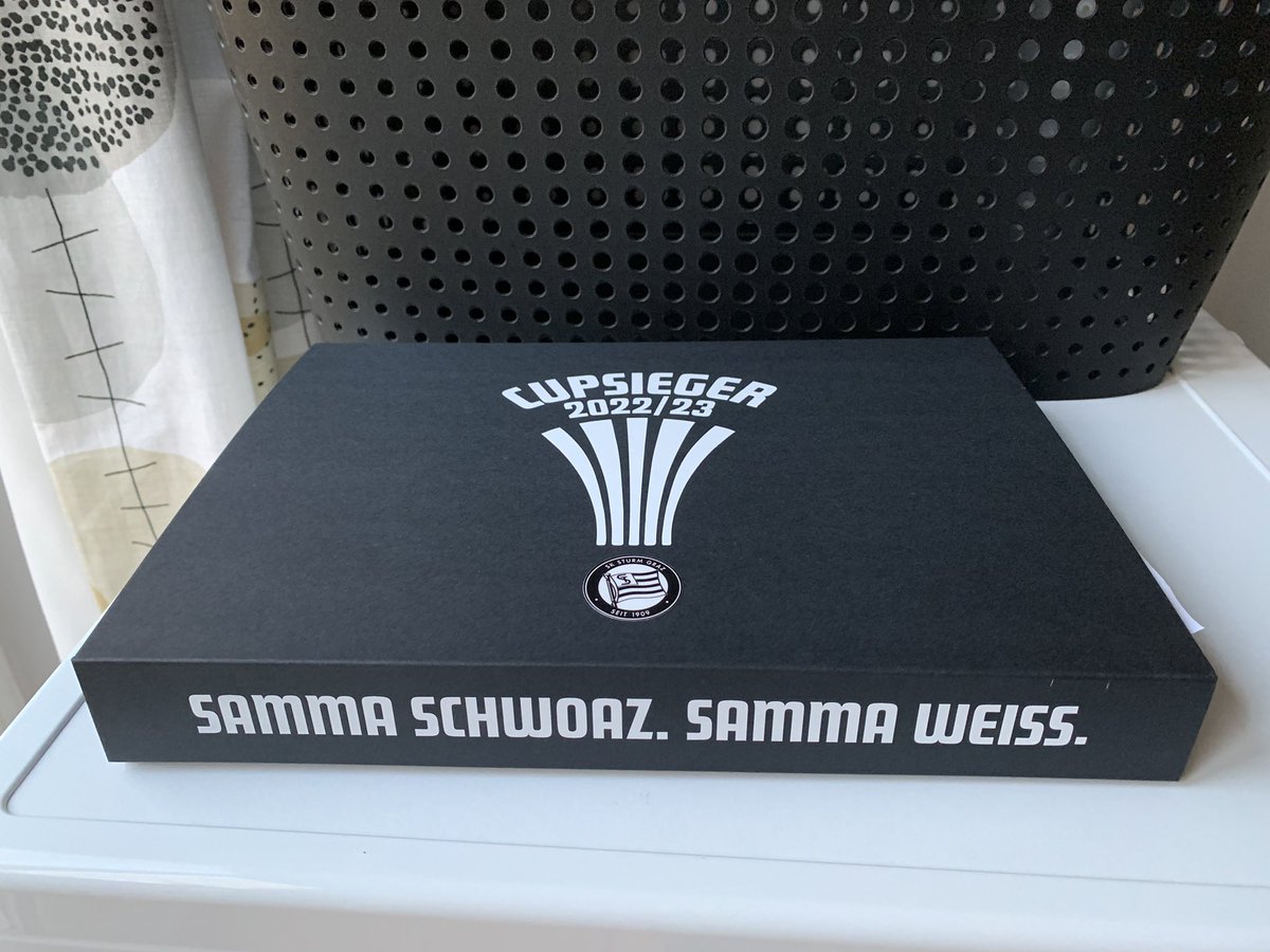 SturminUK's tweet photo. Feeling very grateful to own this piece of #sturm history! Yes we know Sandro #Schendl never made the bench, however this is all our budget would stretch to. It’s still a match prepared OFB Cup Final Shirt played on my Birthday. Thanks to Franz for keeping it safe for us. (Dan) https://t.co/QPseanL2ln