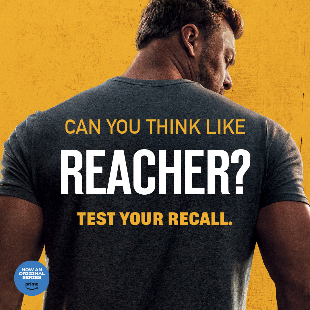 LeeChildReacher's tweet photo. Can you think like #REACHER? 
It's time to test your observation and memory with Reacher recall: https://t.co/cCsyUZ8777 https://t.co/6Hk2s3Tka4