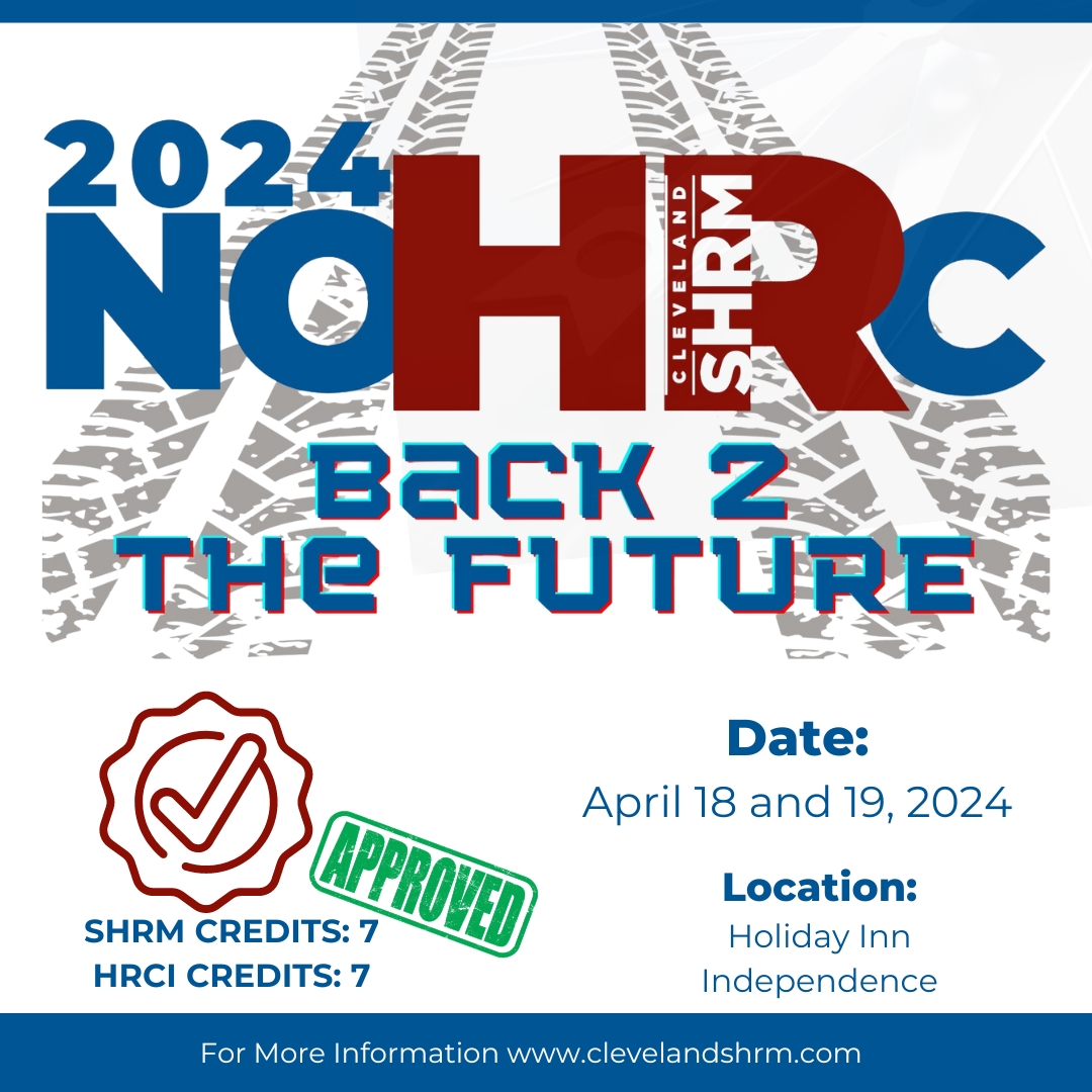 ClevelandSHRM's tweet image. Exciting News! We're thrilled to announce that we've received approval for 7 Continuing Education Credits for both SHRM and HCRI!  #Back2theFuture April 18th &amp;amp; 19th Independence Convention Center at the Holiday Inn in Independence Ohio

Register: ow.ly/aEQ650QM3sF