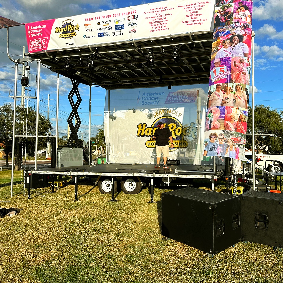 Step up your event with ERG247 stage rentals -- where every performance is set to impress. #StageRentalTampa #EventStaging #TampaEvents #OutdoorStage #ERG247 #LivePerformances #EventRentals #TampaStage #EventPlanners #TampaFL #Tampa #TampaAV #OrlandoEventPlanner #TampaEventPla...