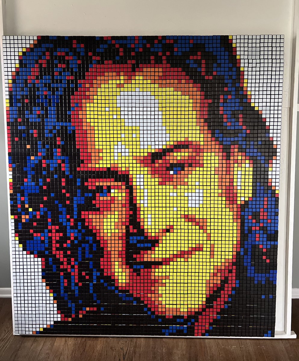 spacejunk_art's tweet photo. 648 Rubik’s Cubes, portrait of Richard Lewis. 

@Rubiks_Official @HBO https://t.co/4jW6LXHhOH