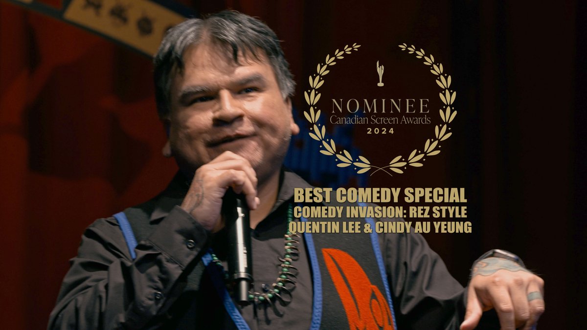LeeQuentin's tweet image. I'm excited to announce that "Comedy Invasion: Rez Style" has been nominated for Best Comedy Special at the Canadian Screen Awards 2024.  Thank you @theCdnAcademy and stream the episode on Tubi now: comedyinvasion.ca #comedyinvasion #CdnScreenAwards #bestcomedyspecial