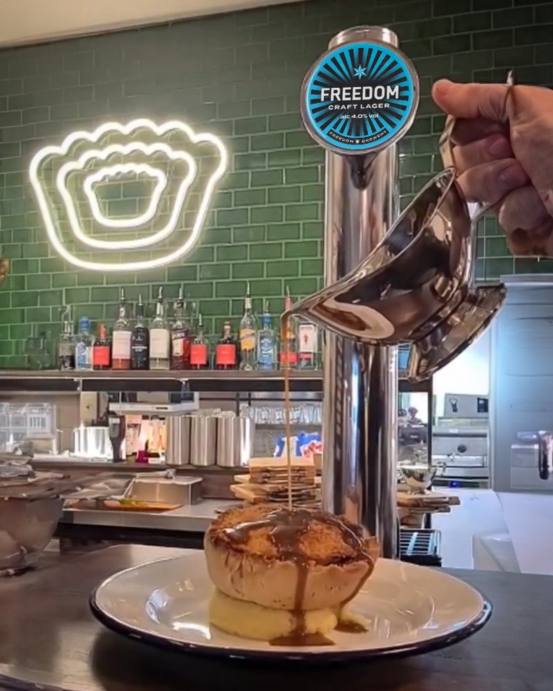 What better way to celebrate #pieweek than a @pieminister with a pint of Freedom?