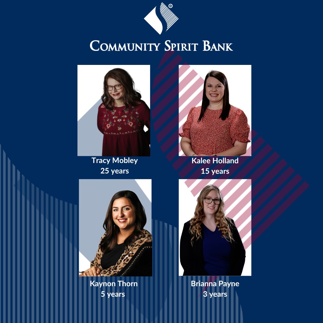 CSB would like to wish these team members a Happy Anniversary this month! Please join us in celebrating these outstanding Community Bankers! 👏🏻⁠ ⁠ #MarchAnniversaries #TeamCSB