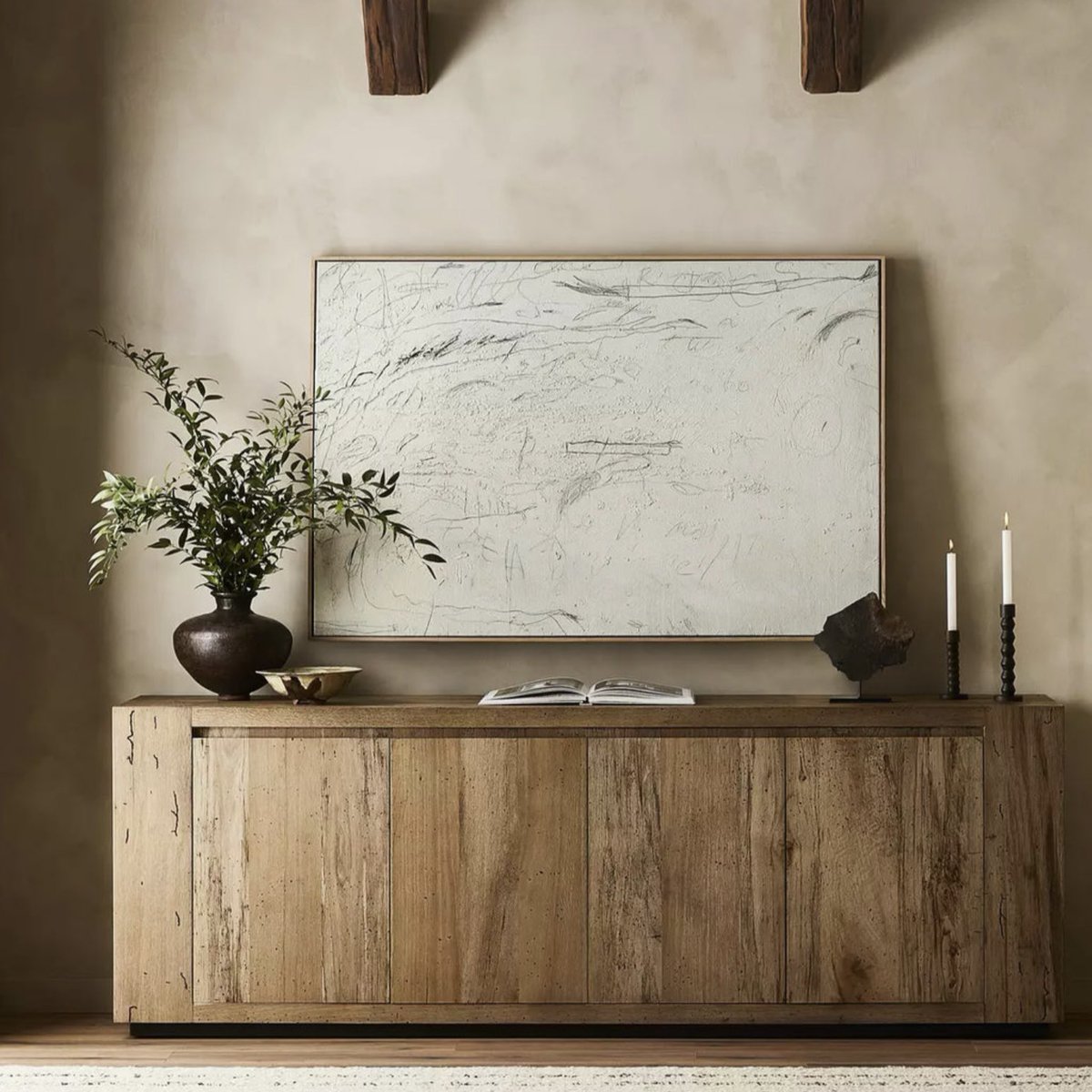 shopcbdecor's tweet photo. 20% OFF @shopcbdecor The Abaso Sideboard, made from thick-cut oak veneer with a faux rustic finish made to emulate wormwood. This low, large-scale sideboard features chunky squared legs and dovetail joinery detailing. https://t.co/Uos5m5qIbs #rusticmodern #consoletables #modernhomes #organicdesign #rusticmodernfurniture #mediaconsole #sideboard #reclaimedwoodtable #reclaimedpine #modernorganicstyle #consoletable #entrytables #organicmodern #modernfurniture #interiordecor #interiordesign #elevateddesign #livingroomdesign #casabella #casabelladecor #shopcasabelladecor