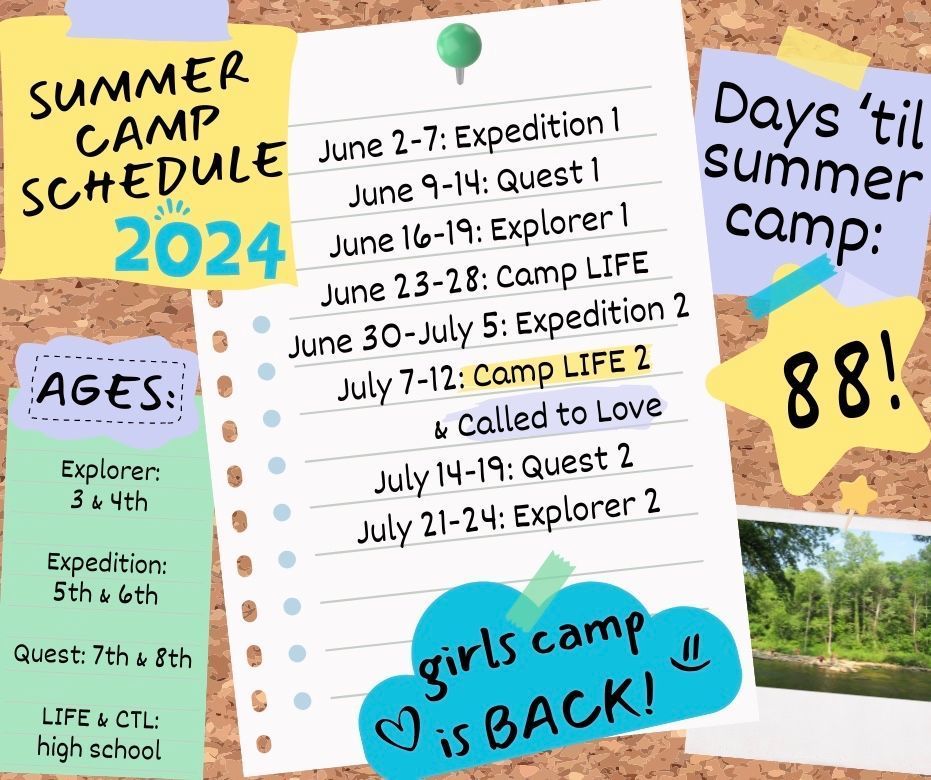 gasperrivercamp's tweet photo. The people: 🗣️🗣️🗣️give us camp LIFE 2‼️
Us: ok 🫡
This is our updated camp calendar, so get your camper registered today! 
https://t.co/iRJYAkTIp0 https://t.co/hAgUQLk25g