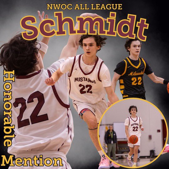 The second Milwaukie player selected to 2023-24 NWOC All league team is Jase Schmidt (JR), with an Honorable Mention Selection. Jase brought so much grit and energy on the defensive end this year and we are so appreciative of his hard work and dedication!
