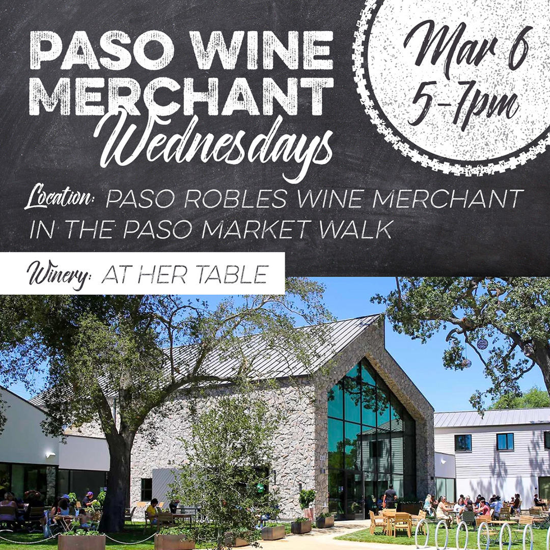 Join Paso Robles Wine Merchant tonight for a collaborative Women Winemaker Event in partnership with At Her Table featuring a flight of four different wines from four local women winemakers who will be onsite pouring their wines!⁠ pasowine.com/events/paso-wi…