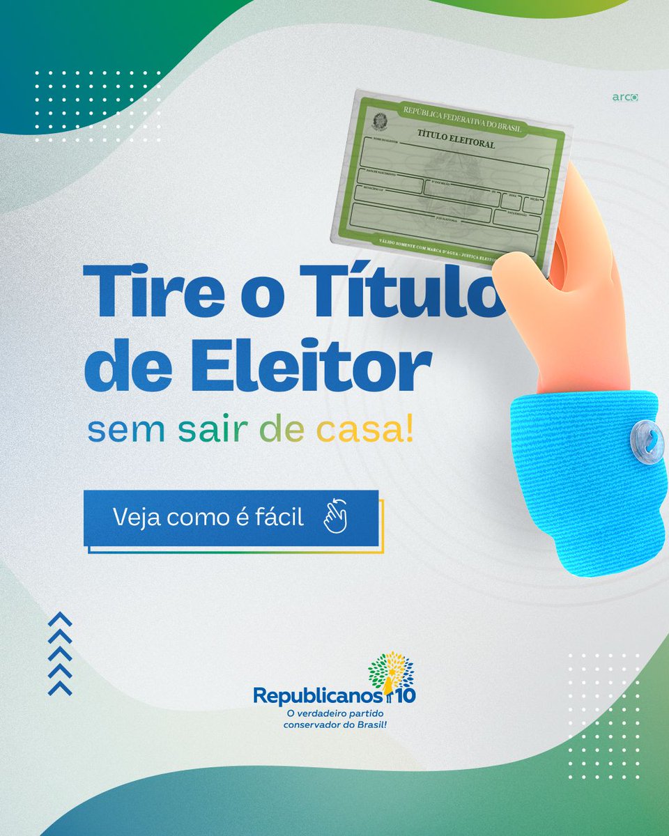 republicanos10's tweet photo. Garanta seu direito de escolher seus representantes nas eleições municipais desse ano.

Arraste pro lado e veja como é fácil tirar o seu título de eleitor sem precisar sair de casa. https://t.co/Bs2bPJvtHS