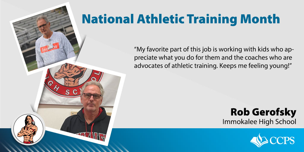 Rob Gerofsky received his Master of Science in Athletic Training from @WesternMichU. Following school, Rob made a move to Florida, spending more than 20 years in Port Charlotte before accepting his current position as the athletic trainer for @Indians_IHS. Thank you, Rob!