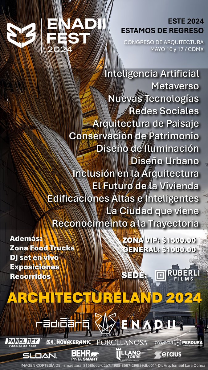 El Festival de Arquitectura ENADIIFEST 2024, presenta.. un evento diferente que no te puedes perder... 

enadiifest.mx