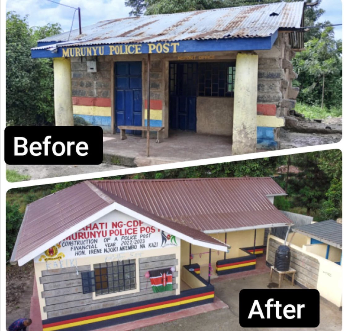 I'm on a mission to transform our Constituency, before and after the construction of Murunyu Police Post in Lanet/Umoja Ward.

#mrembonakazimashinani 
#BahatiConstituency