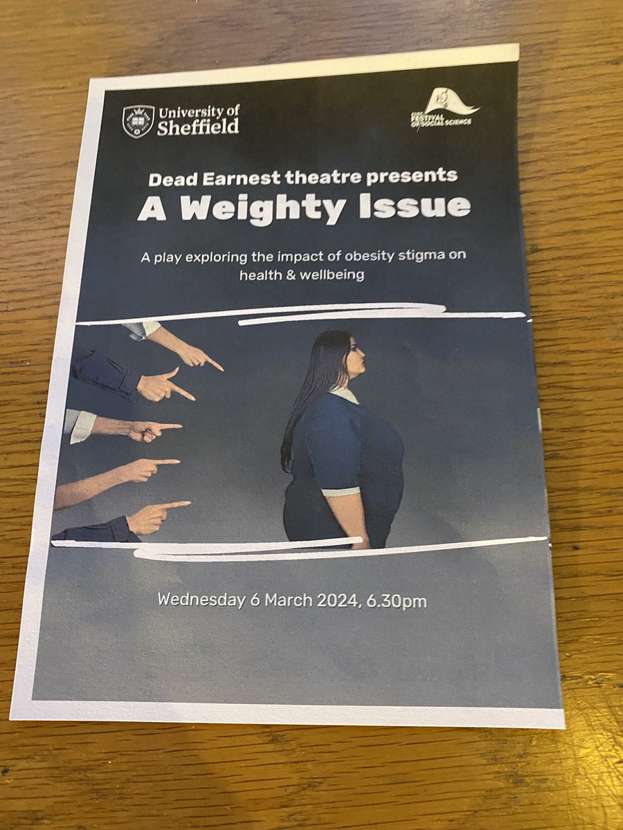 Only 30mins to go until #Aweightyissue - a theatre show on our #weightstigma research. We’re excited! <a href="/AshaAkram2/">Dr Asha Akram 🍉</a> <a href="/deadearnest/">Dead Earnest</a> #obesity